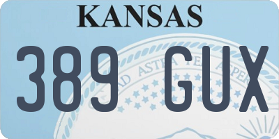 KS license plate 389GUX