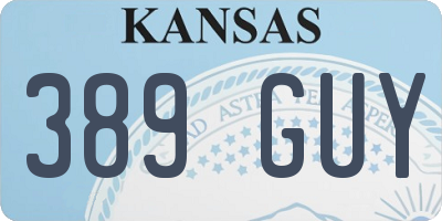 KS license plate 389GUY