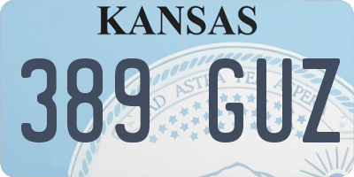 KS license plate 389GUZ