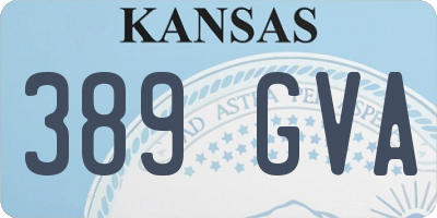 KS license plate 389GVA