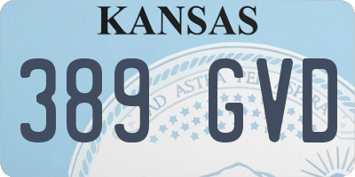 KS license plate 389GVD