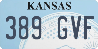 KS license plate 389GVF
