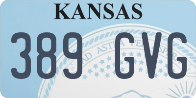 KS license plate 389GVG