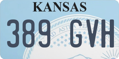 KS license plate 389GVH