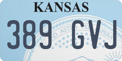 KS license plate 389GVJ