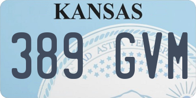 KS license plate 389GVM