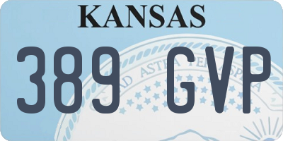 KS license plate 389GVP