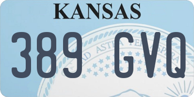 KS license plate 389GVQ