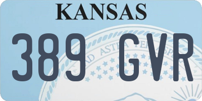 KS license plate 389GVR