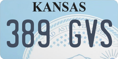 KS license plate 389GVS