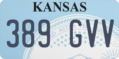 KS license plate 389GVV