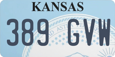 KS license plate 389GVW
