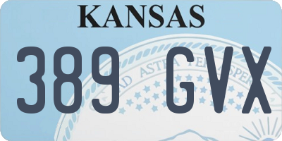 KS license plate 389GVX