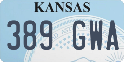 KS license plate 389GWA