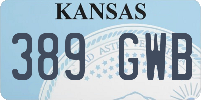 KS license plate 389GWB