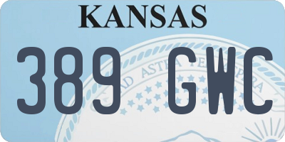 KS license plate 389GWC