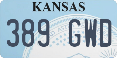 KS license plate 389GWD