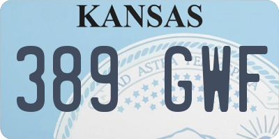 KS license plate 389GWF