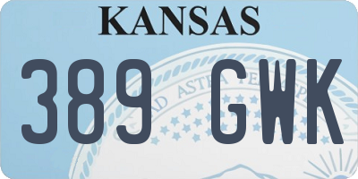 KS license plate 389GWK