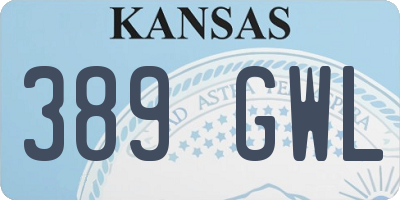 KS license plate 389GWL