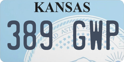 KS license plate 389GWP