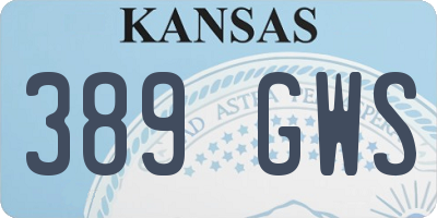 KS license plate 389GWS