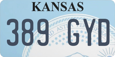 KS license plate 389GYD