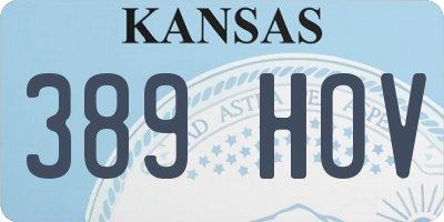 KS license plate 389HOV