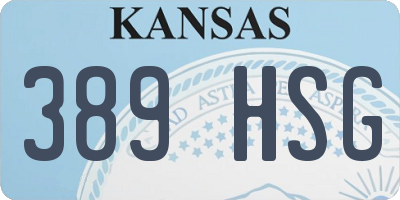 KS license plate 389HSG