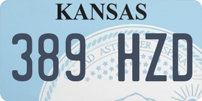 KS license plate 389HZD
