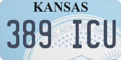 KS license plate 389ICU