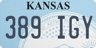 KS license plate 389IGY