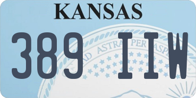KS license plate 389IIW