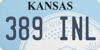 KS license plate 389INL