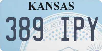 KS license plate 389IPY