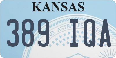 KS license plate 389IQA