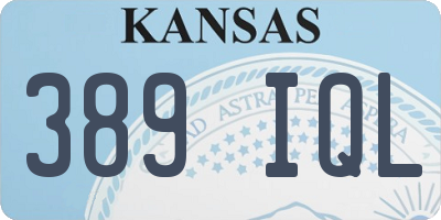 KS license plate 389IQL