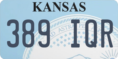 KS license plate 389IQR