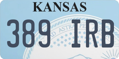 KS license plate 389IRB