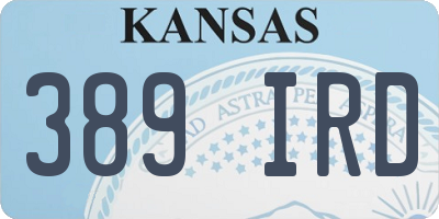KS license plate 389IRD
