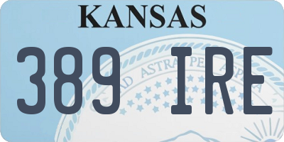 KS license plate 389IRE