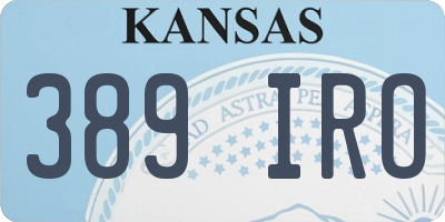 KS license plate 389IRO