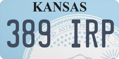 KS license plate 389IRP