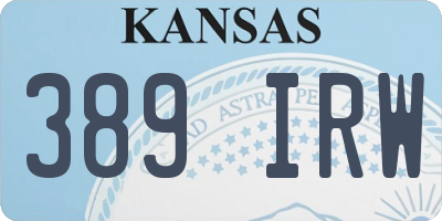 KS license plate 389IRW