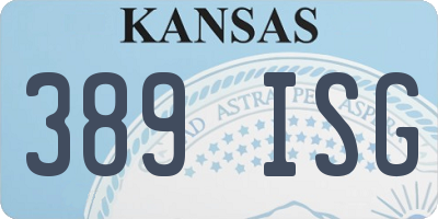 KS license plate 389ISG