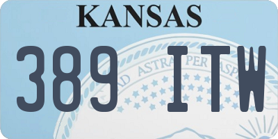 KS license plate 389ITW