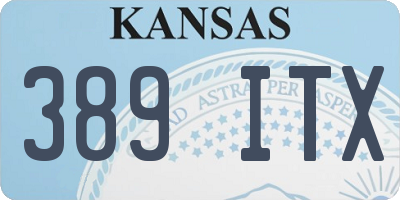 KS license plate 389ITX