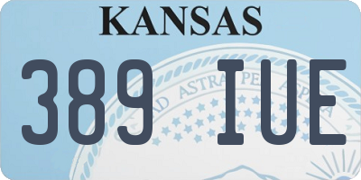 KS license plate 389IUE