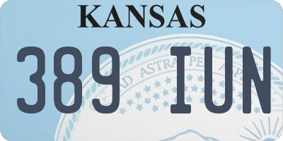 KS license plate 389IUN