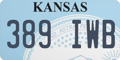 KS license plate 389IWB